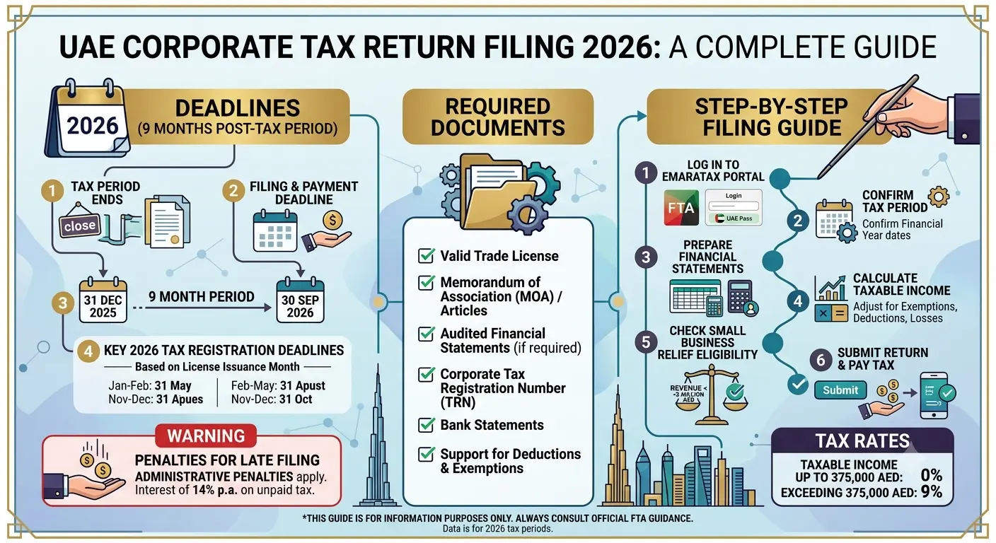 Corporate Tax return filing in UAE 2026 through EmaraTax