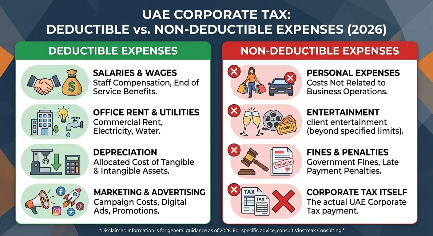 UAE Corporate Tax deductible and non-deductible expenses 2026